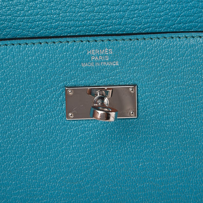 Hermes Chevre Mysore Kelly Longue Wallet Turquoise 6 of 8