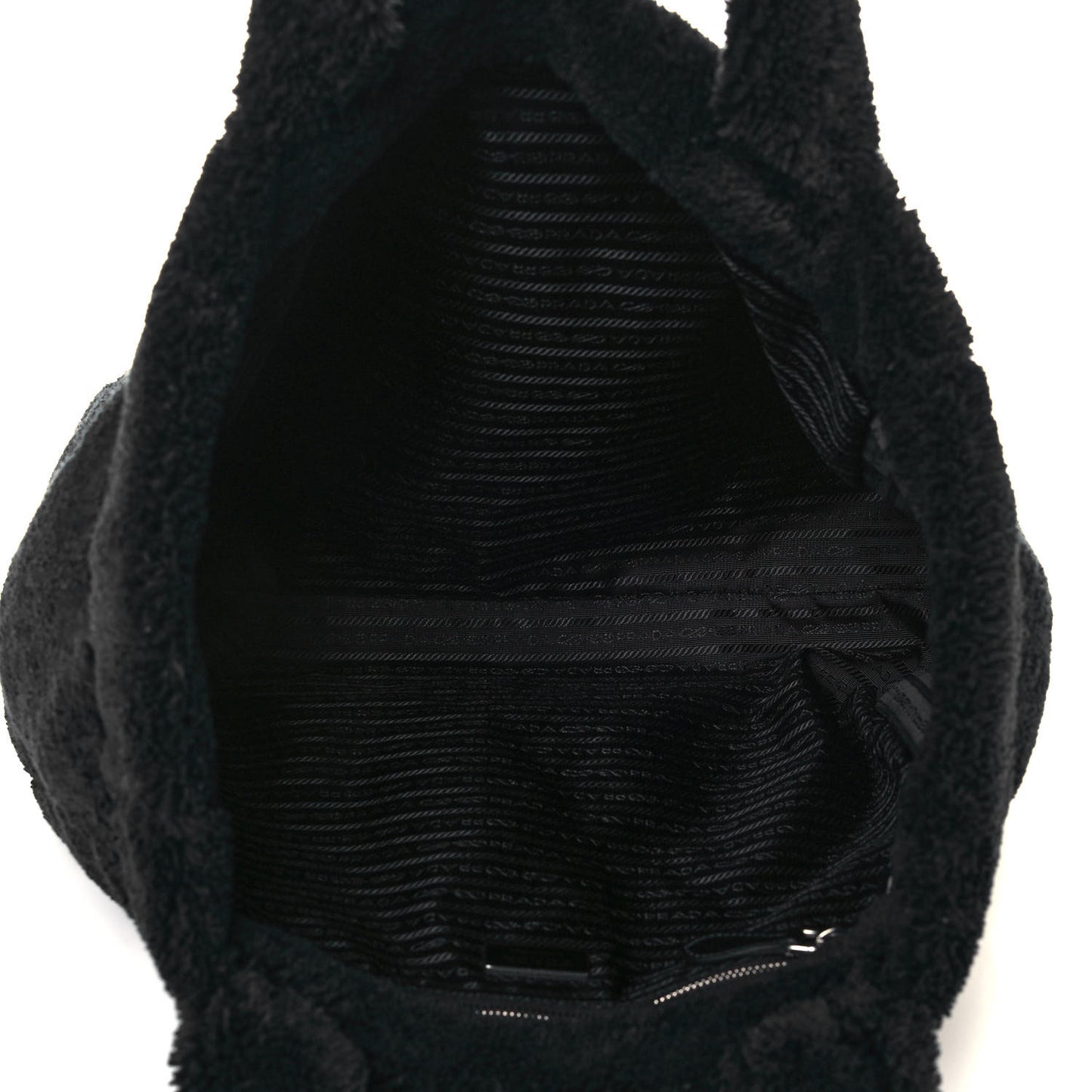 Terry Cloth Tote Bag Black White
