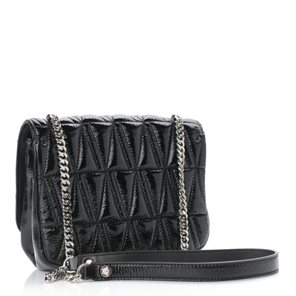 Versace Patent Nappa Quilted Virtus Shoulder Bag Black 3 of 10