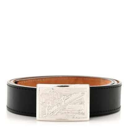 Louis Vuitton Calfskin Jeans Belt 90 36 Black 1 of 6