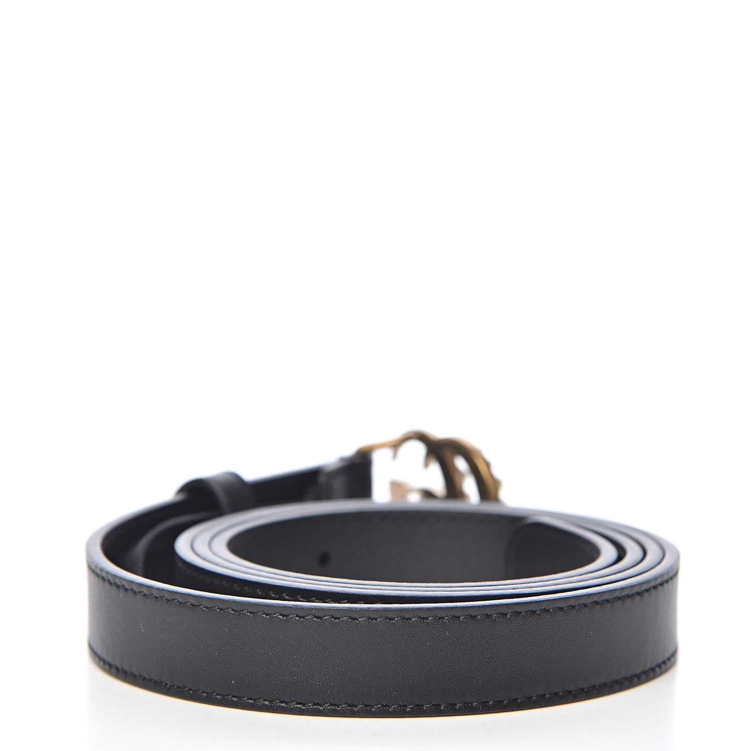 Gucci Calfskin Pearl Double G 20mm Belt 100 40 Black Cream 3 of 6