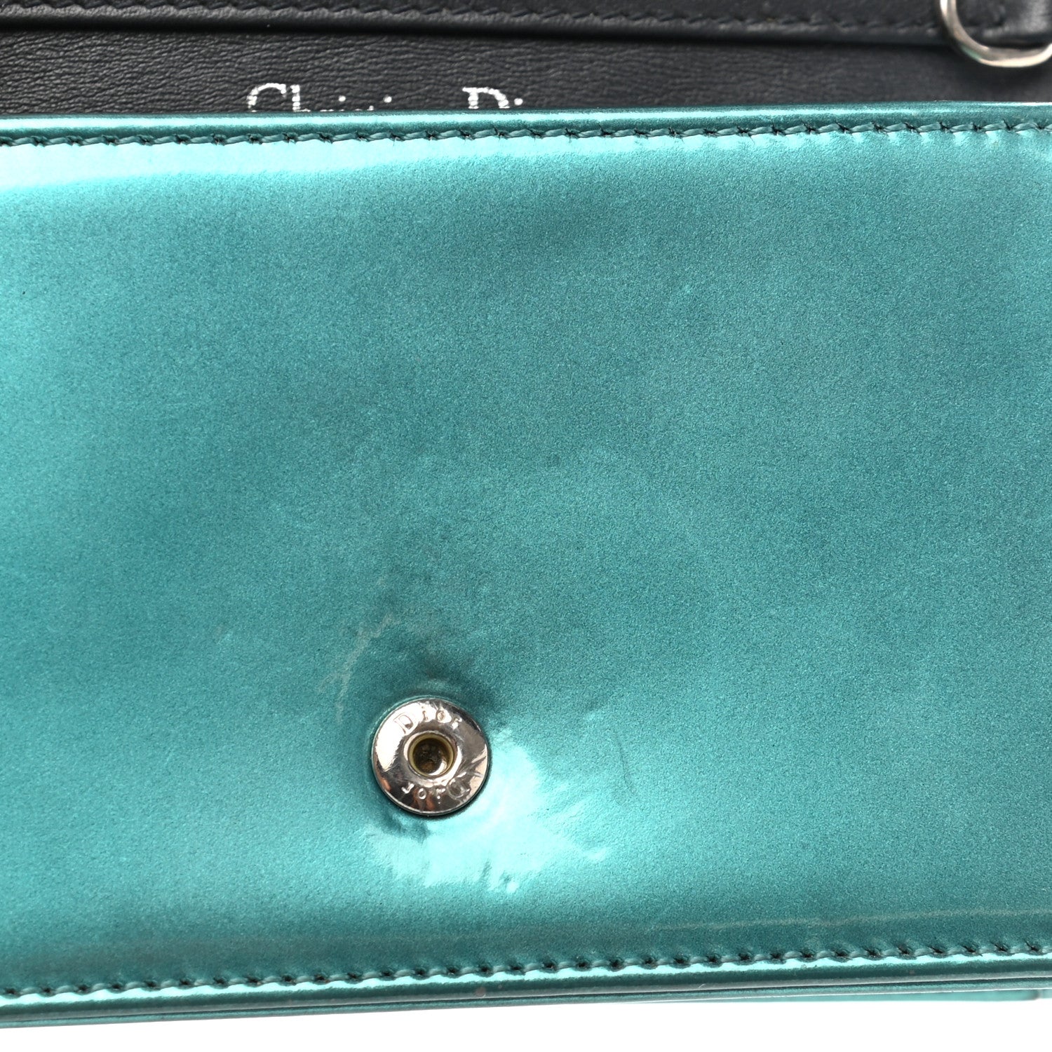 Christian Dior Metallic Patent Micro-Cannage Baby Diorama Flap Bag Green 13 of 13
