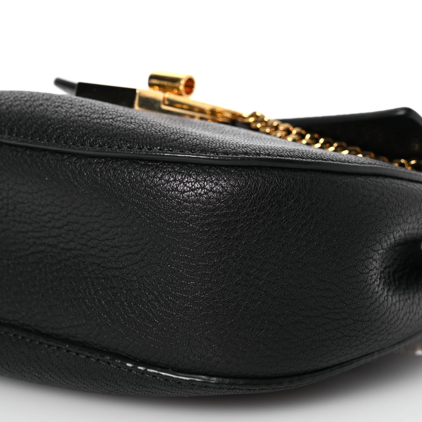Goatskin Mini Drew Shoulder Bag Black