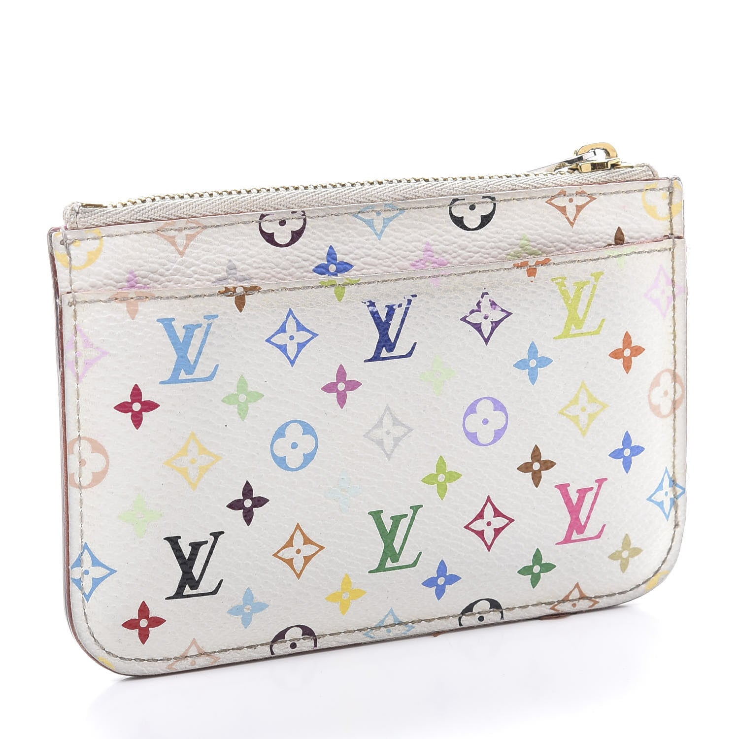 Louis Vuitton Monogram Multicolor Key Pouch White Litchi 4 of 11