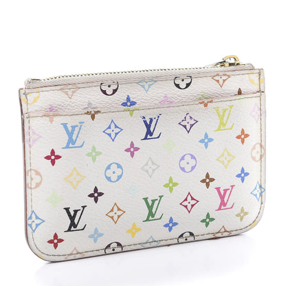 Louis Vuitton Monogram Multicolor Key Pouch White Litchi 4 of 11