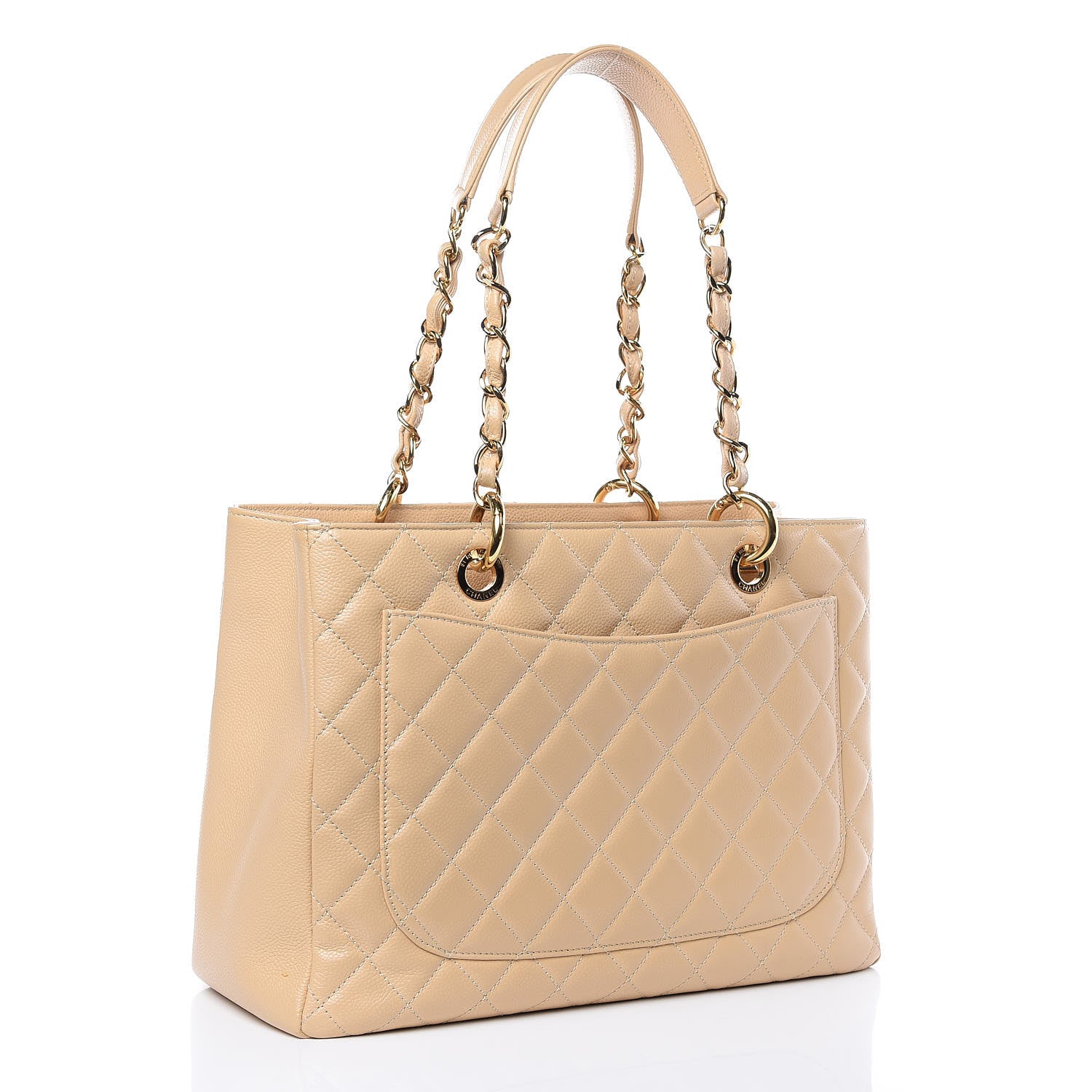 Chanel Caviar Quilted Grand Shopping Tote GST Beige Clair 3 of 17