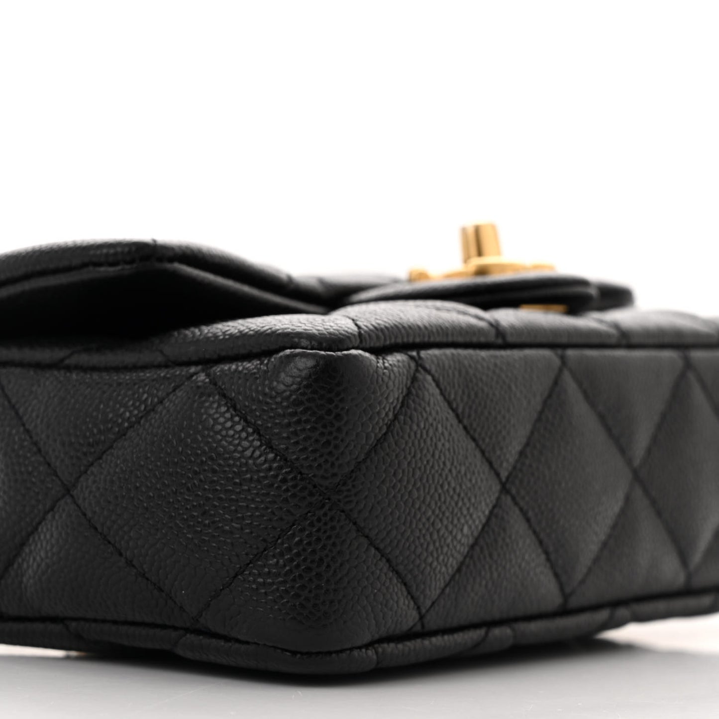 Caviar Quilted Mini Sweetheart Rectangular Flap Black