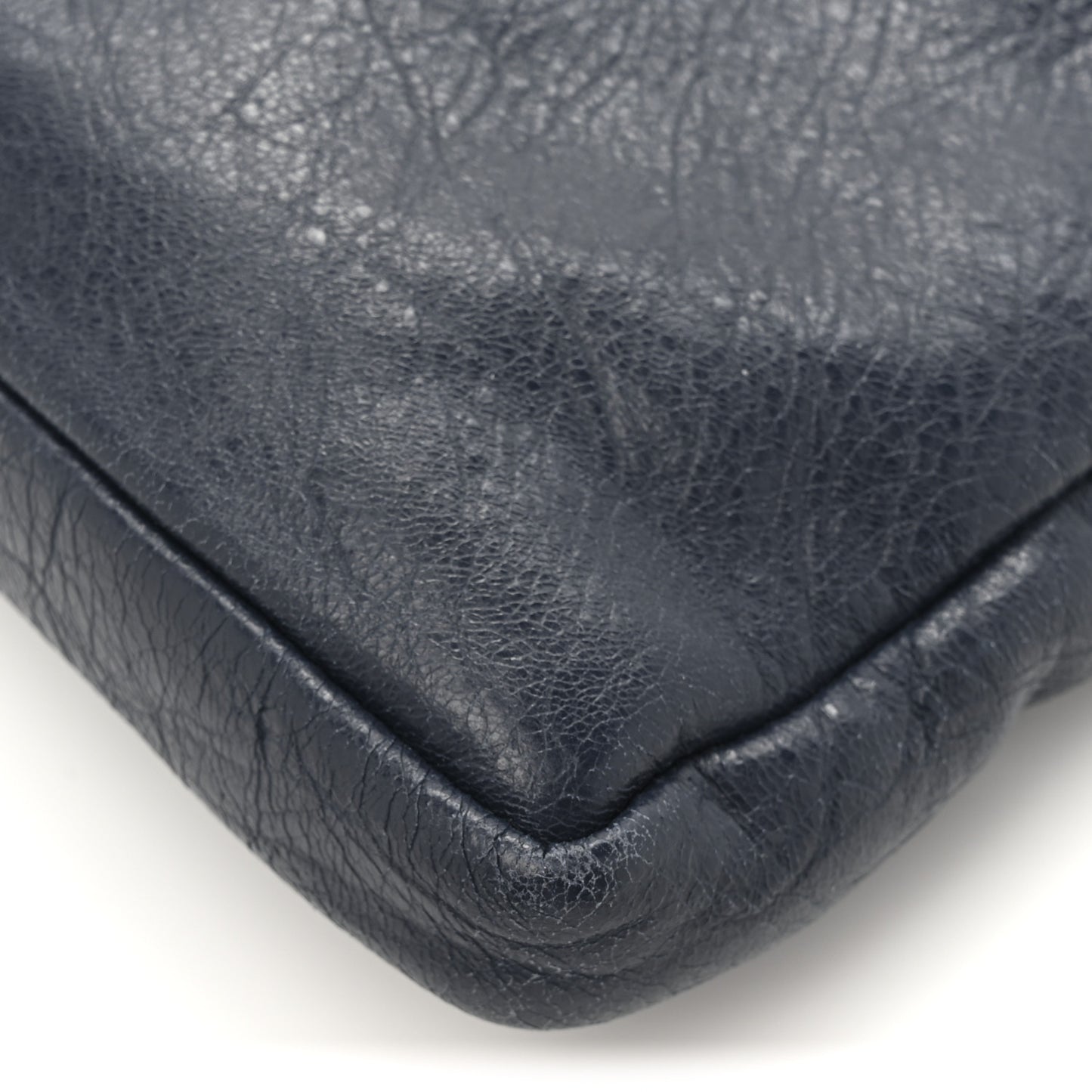 Agneau Classic Hardware Flat Crossbody Bleu Obscur