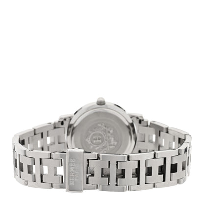 Hermes Stainless Steel Diamond Mother of Pearl 24mm Clipper Quartz Watch 3 of 4