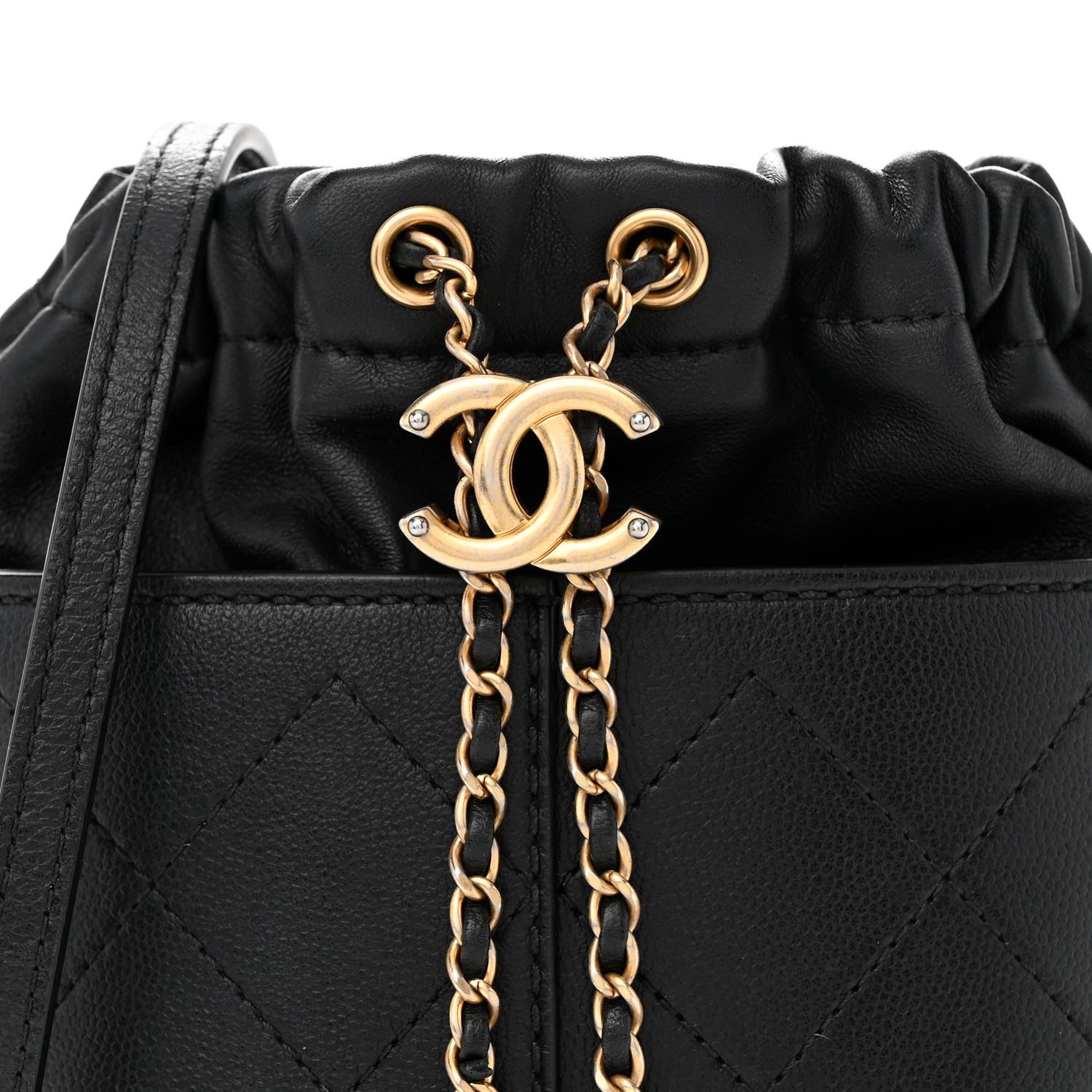 Chanel Caviar Bucket Drawstring Bag Black 8 of 10