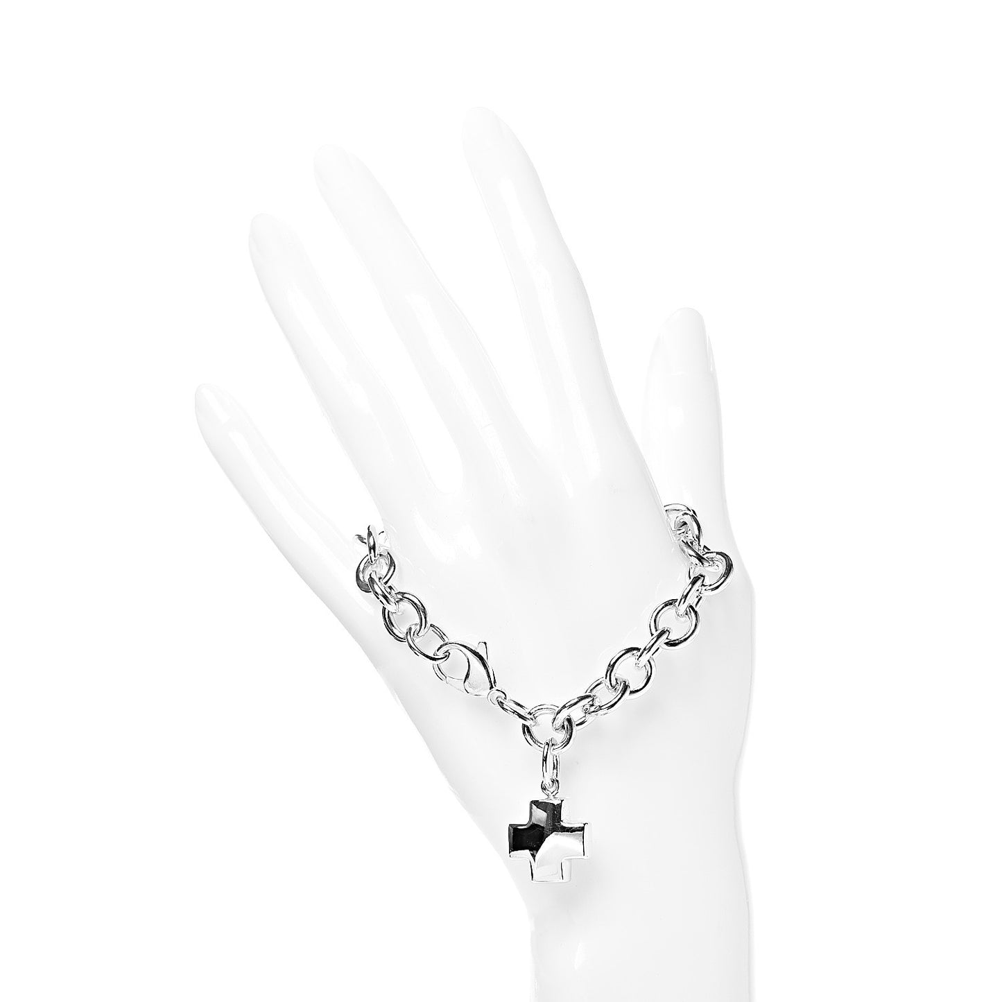 Sterling Silver Cross Charm Bracelet