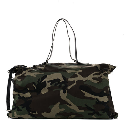 Saint Laurent Gabardine Camouflage Large Convertible ID Bag Black Green 1 of 9