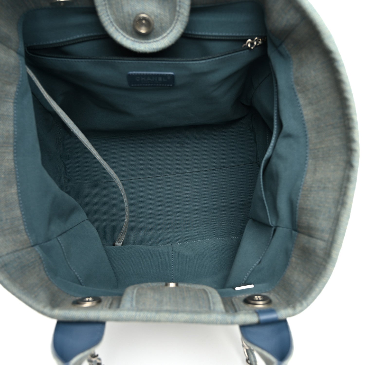 Chanel Denim Medium Deauville Tote Light Blue 6 of 11