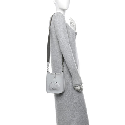 Hermes Taurillon Clemence Amazone Evelyne TPM Bleu Pale Etain 2 of 12