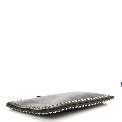 Valentino Garavani Vitello Large Rockstud Zip Wristlet Pouch Black 4 of 7