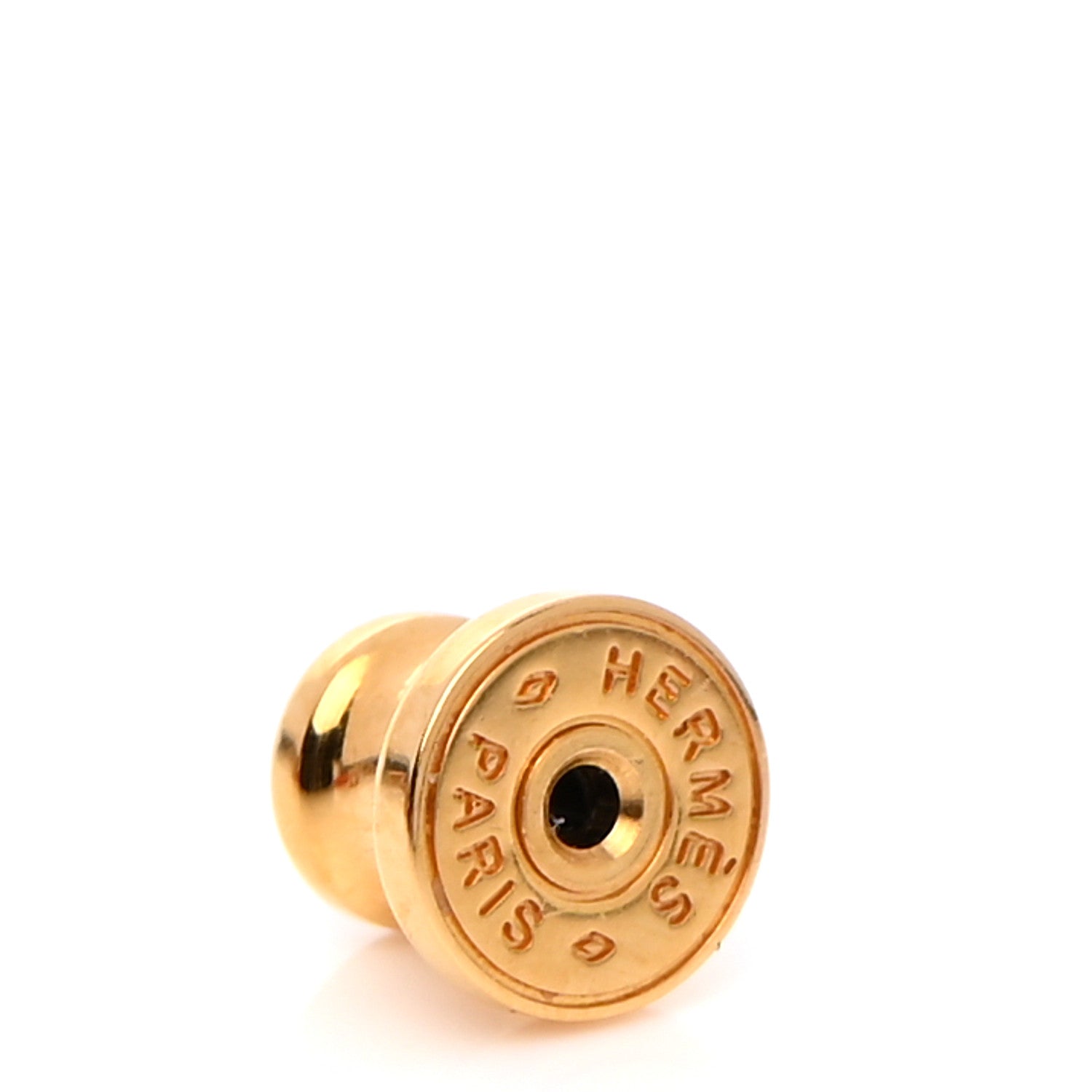 Hermes Gold Lacquered Mini Pop H Earrings Marron Glace 4 of 6