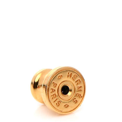 Hermes Gold Lacquered Mini Pop H Earrings Marron Glace 4 of 6