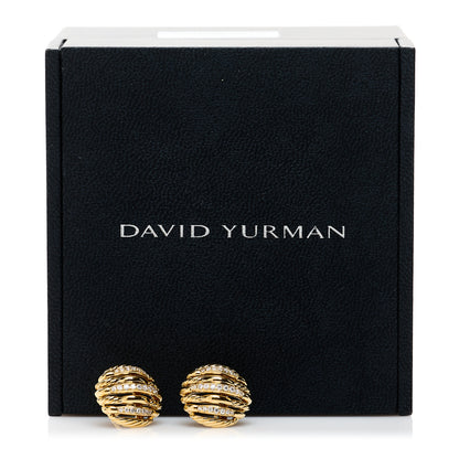David Yurman 18K Yellow Gold Diamond Tides Earrings 5 of 5