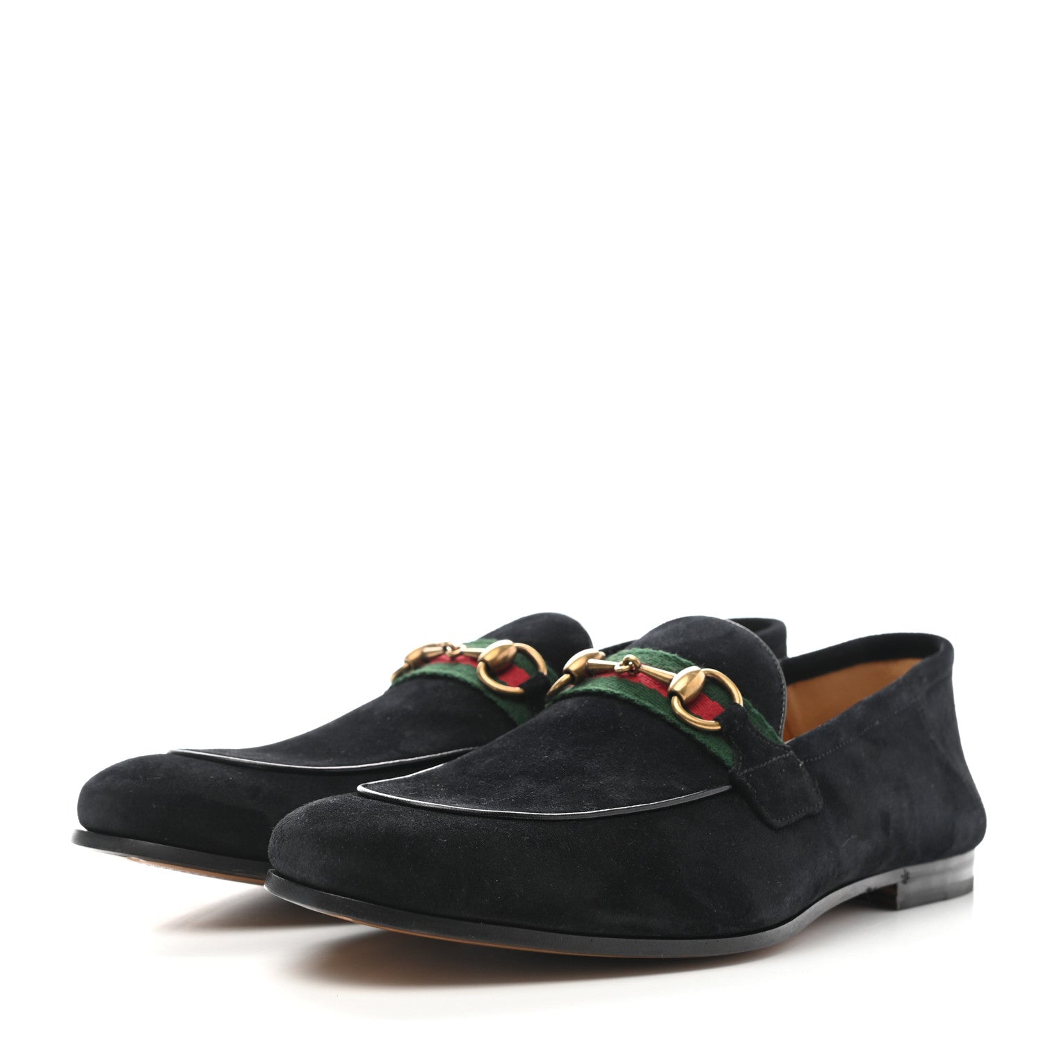 Gucci Suede Web Mens Horsebit Loafers 9 Black 3 of 11