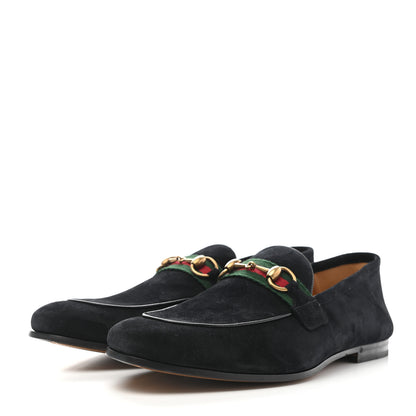 Gucci Suede Web Mens Horsebit Loafers 9 Black 3 of 11
