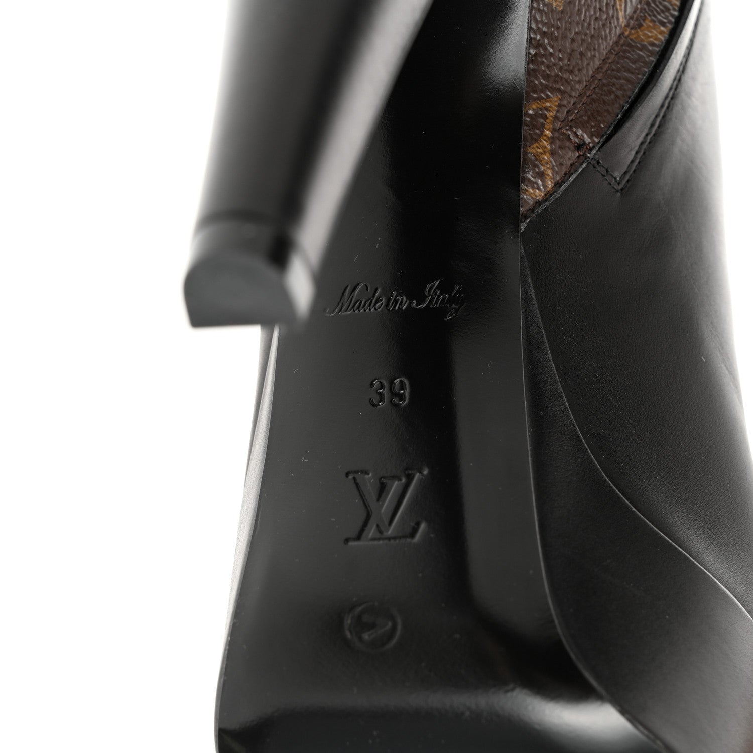 Louis Vuitton Calfskin Monogram Afterglow Platform Ankle Boots 39 Black 6 of 9