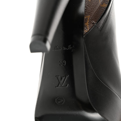 Louis Vuitton Calfskin Monogram Afterglow Platform Ankle Boots 39 Black 6 of 9