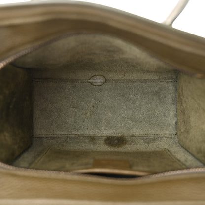 Celine Drummed Calfskin Nano Luggage Dark Olive 5 of 13