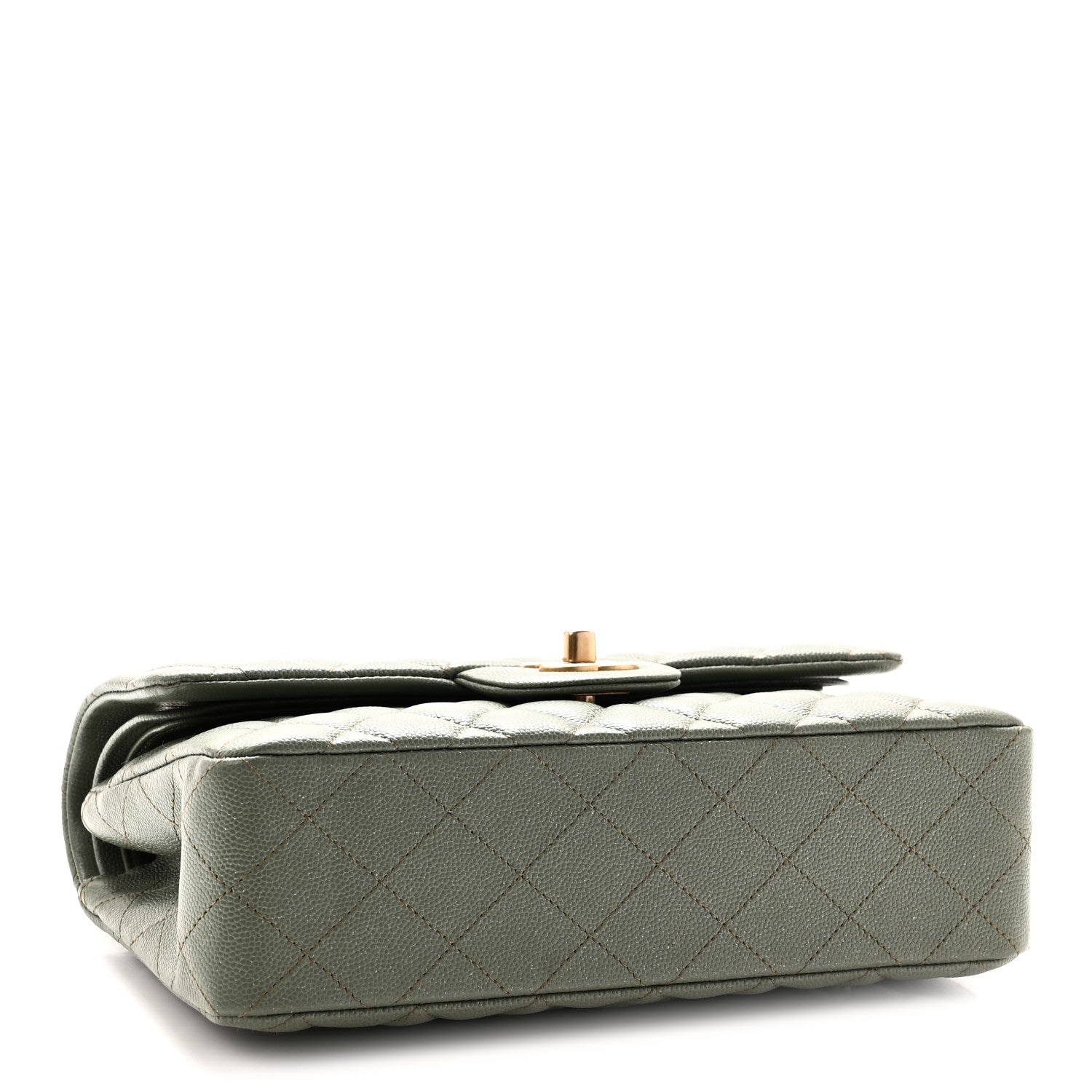 Chanel Iridescent Caviar Quilted Small Double Flap Green 4 of 10
