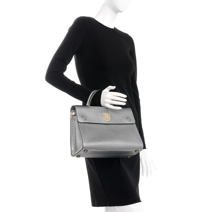 Christian Dior Metallic Grained Calfskin Medium Diorever Flap Silver 3 of 8