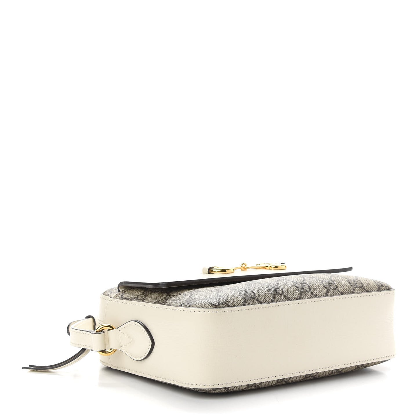 GG Supreme Monogram Small Horsebit 1955 Shoulder Bag Beige Mystic White