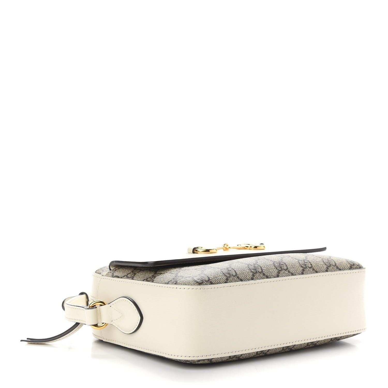 Gucci GG Supreme Monogram Small Horsebit 1955 Shoulder Bag Beige Mystic White 4 of 9