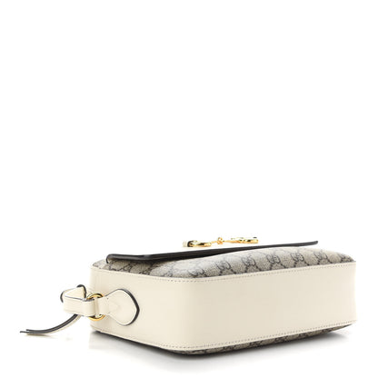 Gucci GG Supreme Monogram Small Horsebit 1955 Shoulder Bag Beige Mystic White 4 of 9