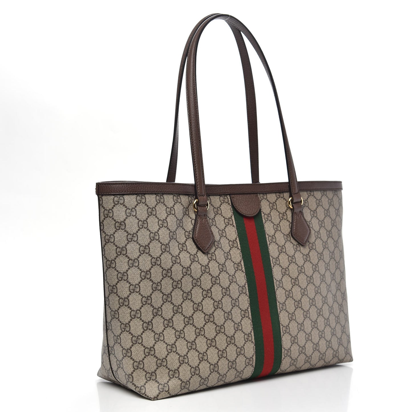 GG Supreme Monogram Medium Ophidia Shopping Tote Brown