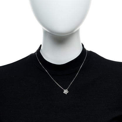 Van Cleef & Arpels 18K White Gold Diamond Mini Lotus Pendant Necklace 2 of 6