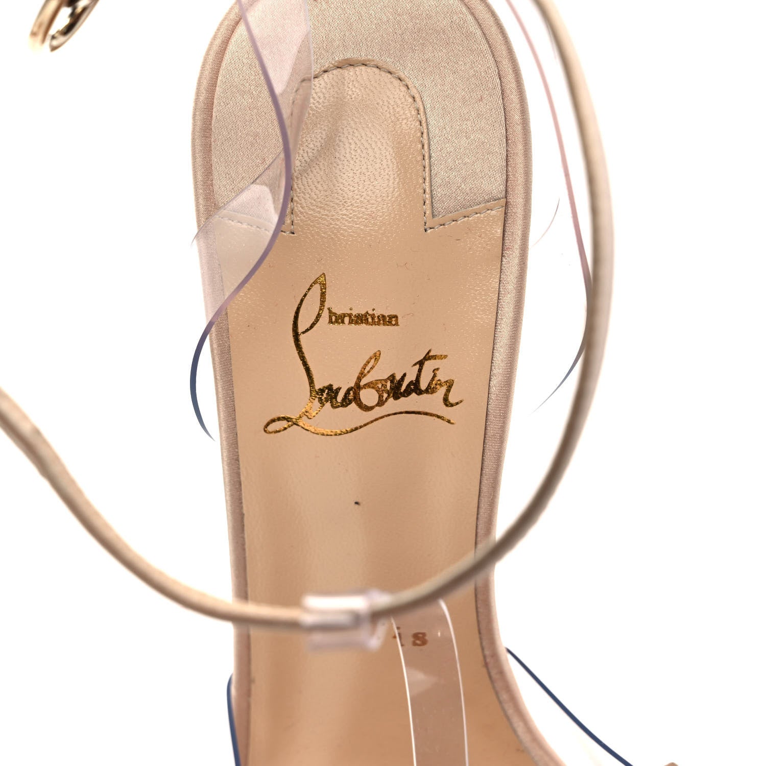 Christian Louboutin Satin PVC Specchio Naked Bow 100 Pumps 39.5 Version Nude 7 of 7