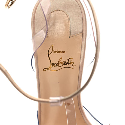 Christian Louboutin Satin PVC Specchio Naked Bow 100 Pumps 39.5 Version Nude 7 of 7