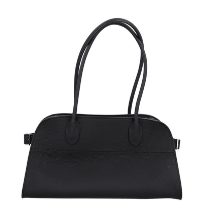 The Row Matte Grained Calfskin Margaux Shoulder 12 Black 1 of 9