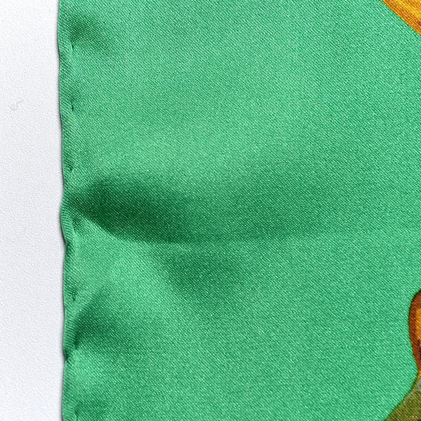 Silk Flower Square Scarf Green