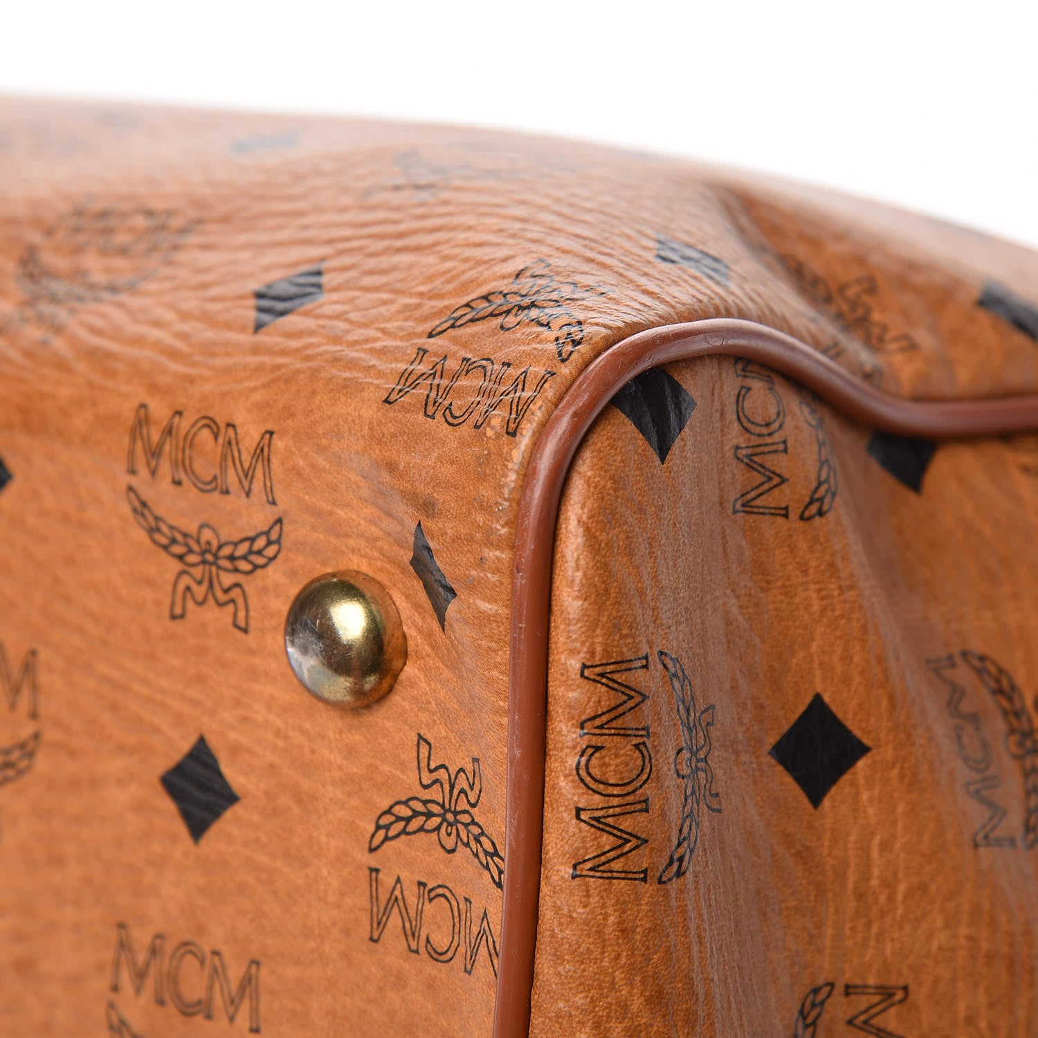 MCM Visetos Weekender Duffle Bag Cognac 10 of 10