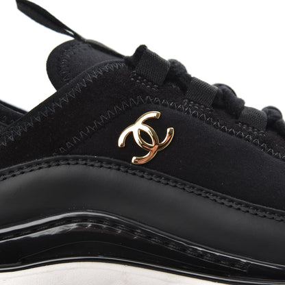 Chanel Velvet Calfskin Mixed Fibers CC Sneakers 35 Black 9 of 11