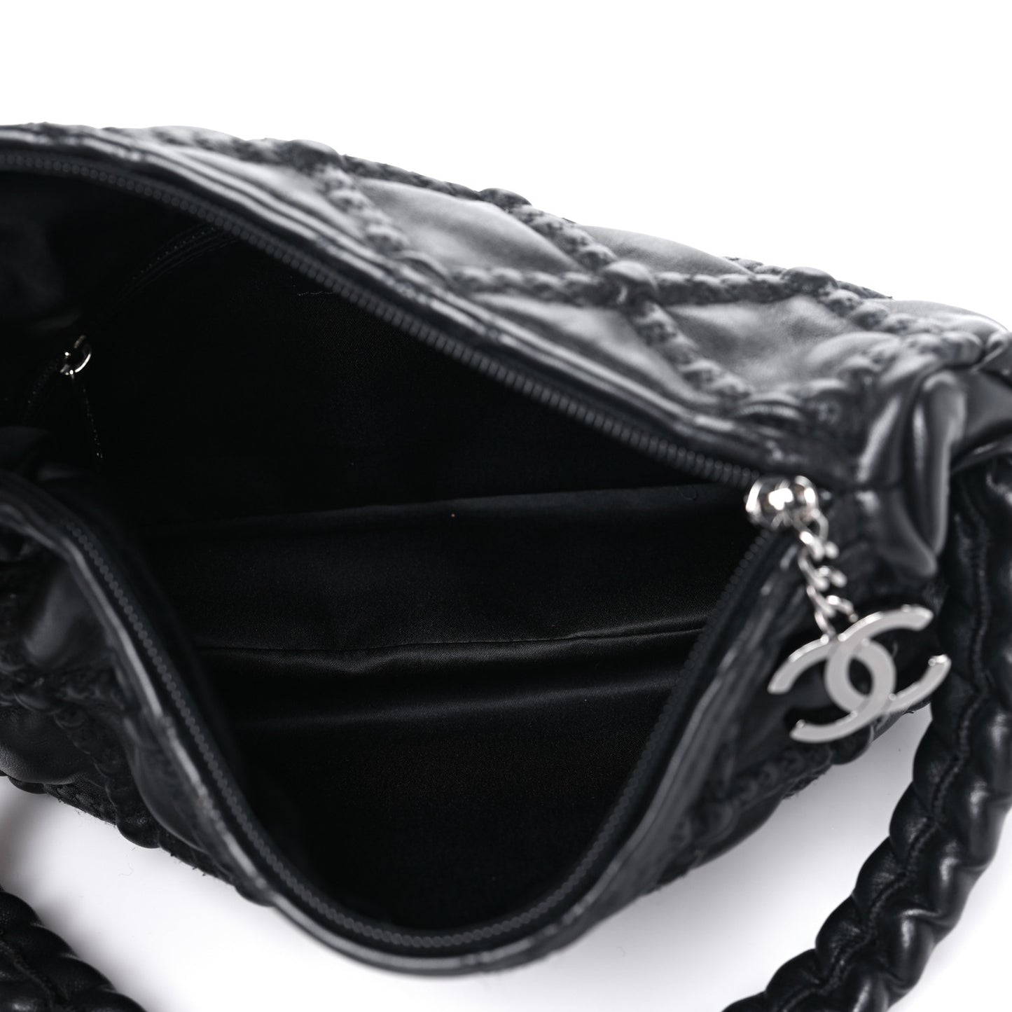 Lambskin Quilted Small Hidden Chain Shoulder Bag Black