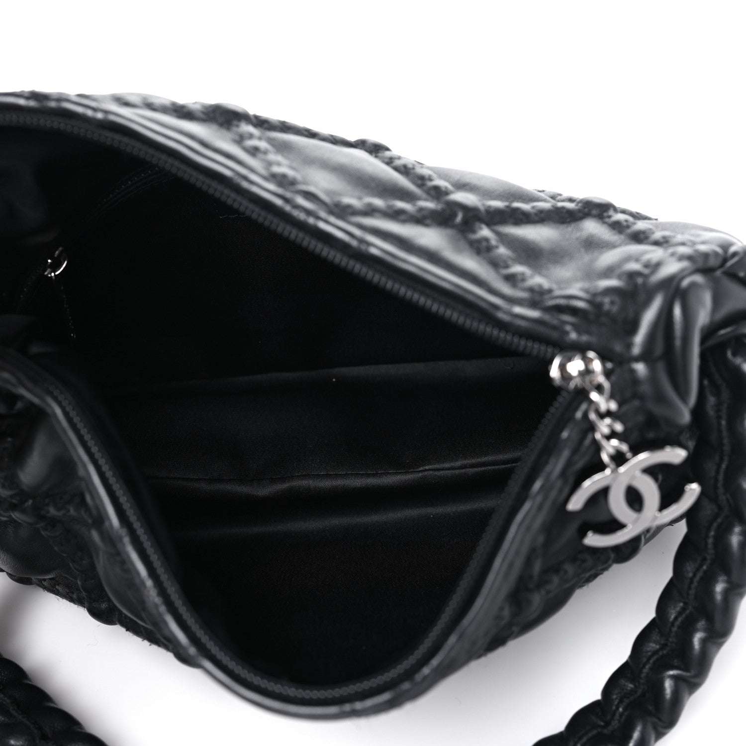Chanel Lambskin Quilted Small Hidden Chain Shoulder Bag Black 5 of 10