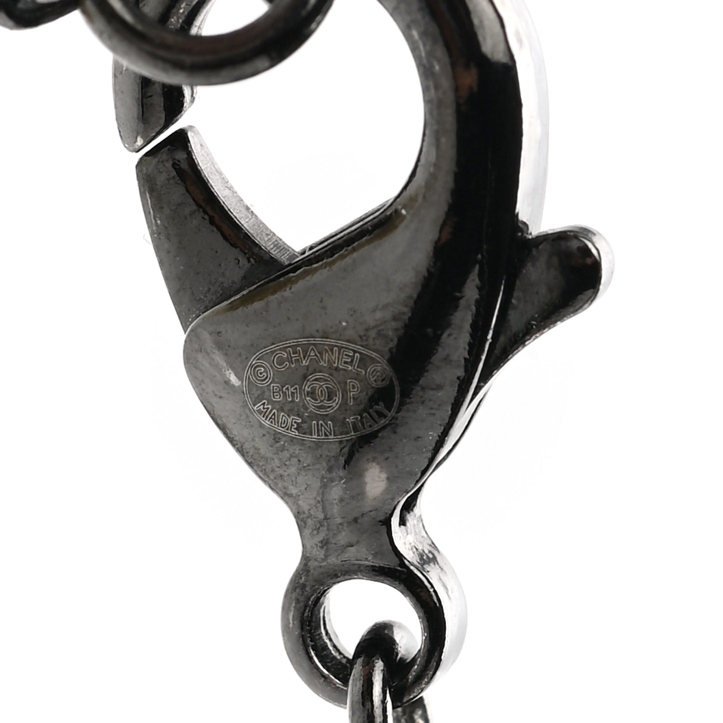 Ruthenium Beaded CC Short Necklace Black