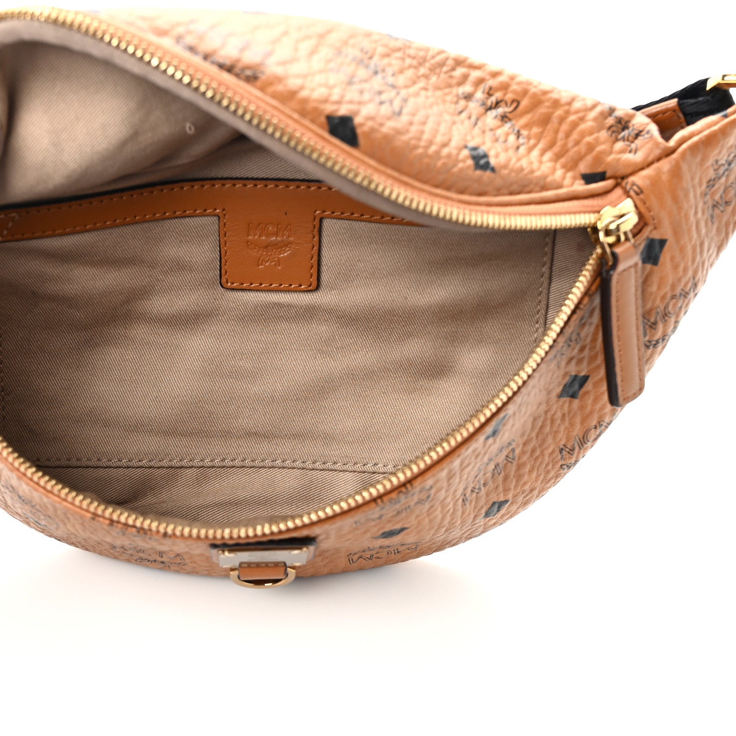 MCM Visetos Medium Fusten Belt Bag Cognac 5 of 10
