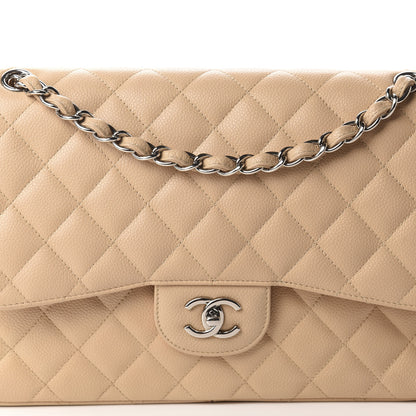 Chanel Caviar Quilted Jumbo Double Flap Light Beige 11 of 11