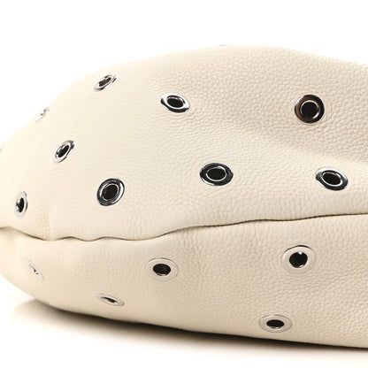Khaite Pebbled Calfskin Grommet Medium Olivia Hobo Dark Ivory 9 of 9