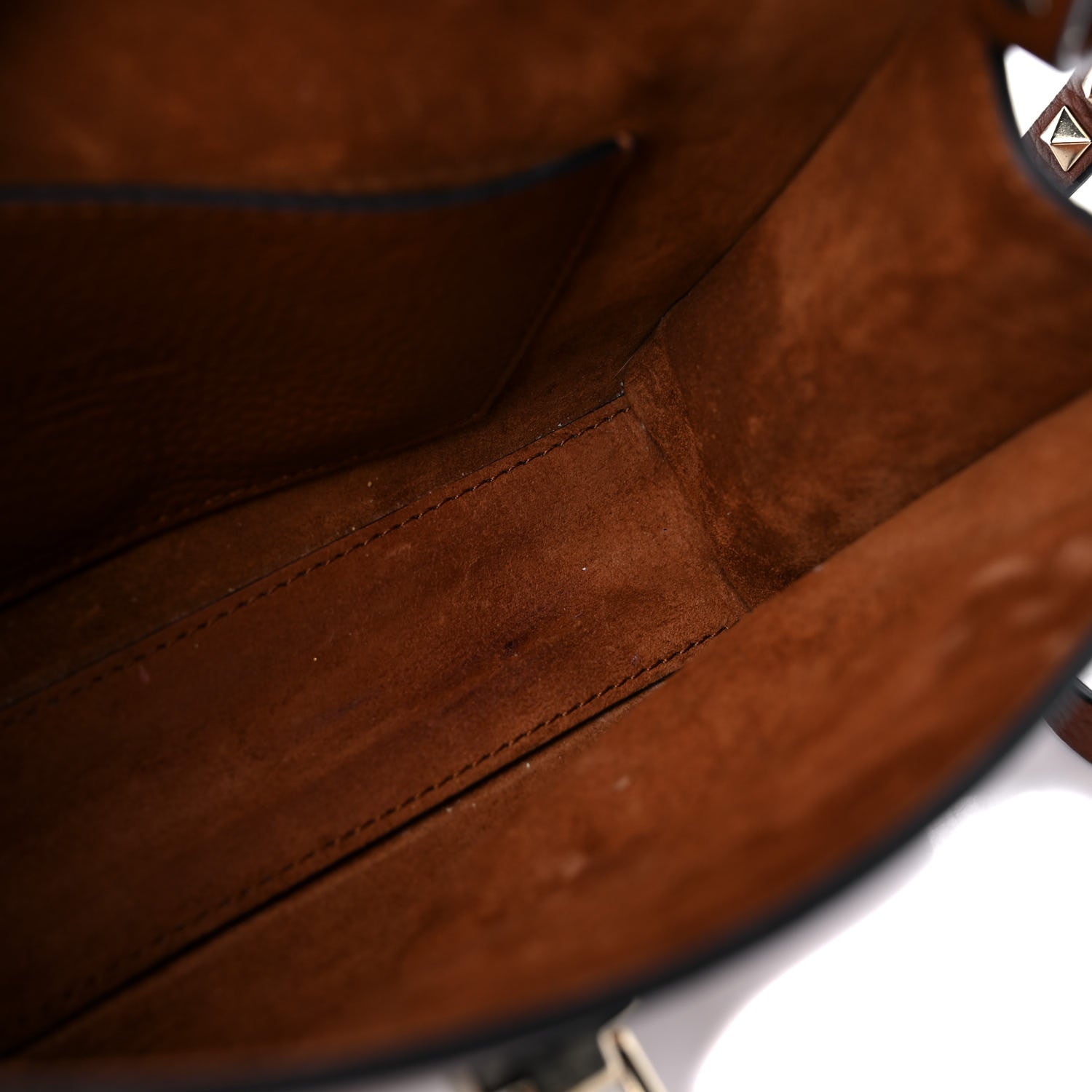 Valentino Garavani Pebbled Calfskin Medium Rockstud Flip Lock Crossbody Bag Saddle Brown 18 of 18