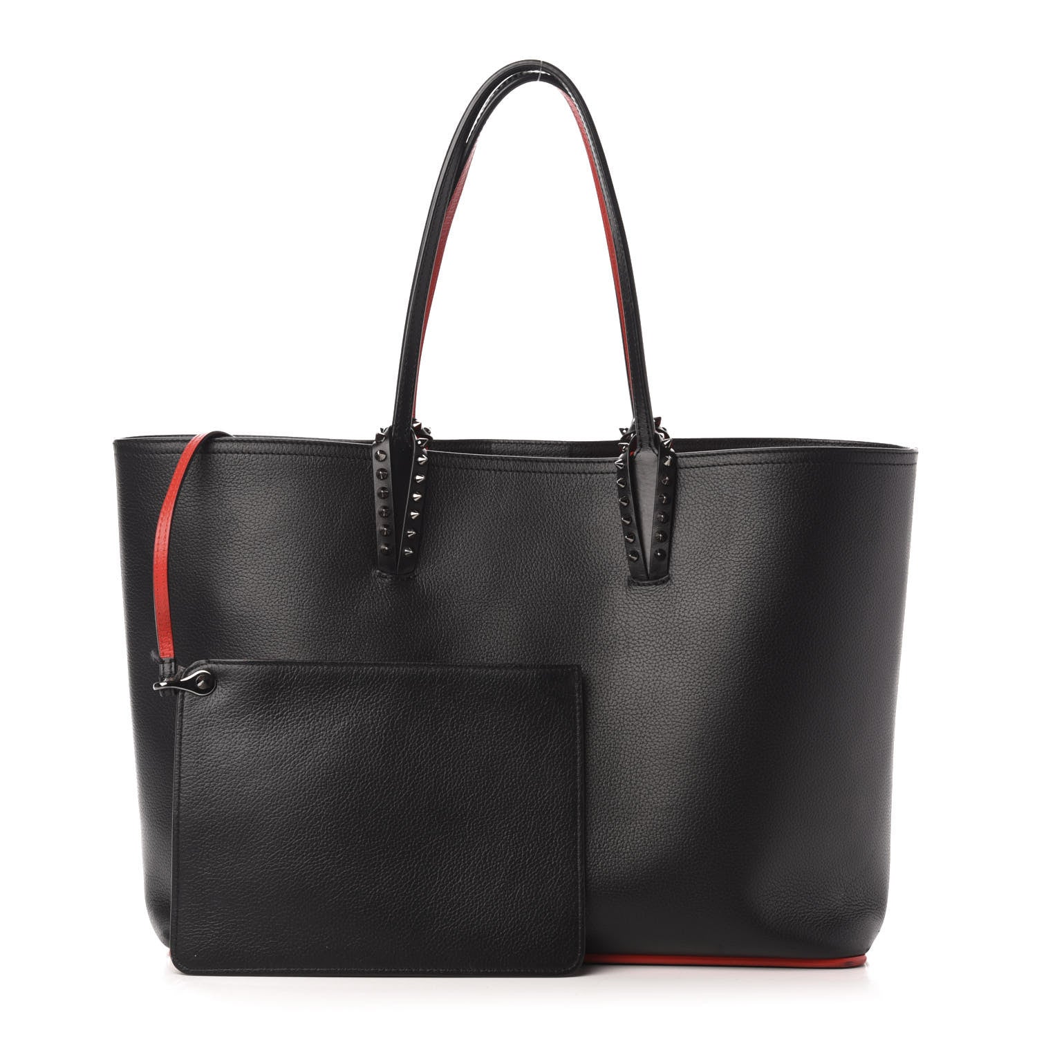 Christian Louboutin Calfskin Spikes East West Cabata Tote Black 1 of 14