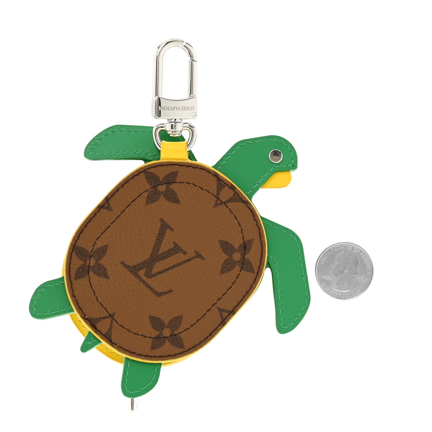 Louis Vuitton Monogram Calfskin LV Turtle Pouch Bag Charm Brown 2 of 5