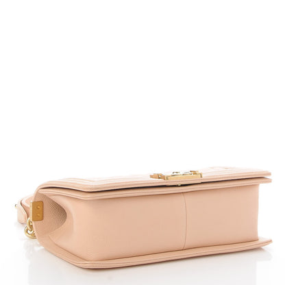 Chanel Caviar Quilted Medium Boy Flap Light Beige 5 of 9